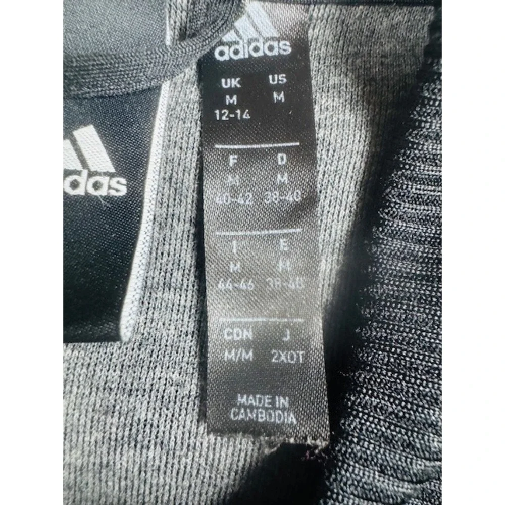 Adidas Track Jacket Womens Medium Black Full Zip 3-Stripe Athletic‎ Bomber Style